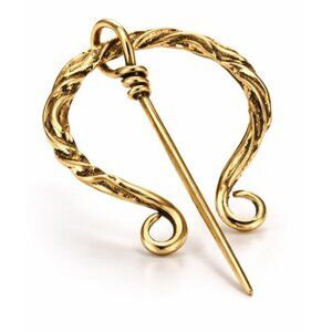 Gold Vine Brooch Pin for Women, Scarf Slide Shawl Clip, Sweater Cape Cloak Faste